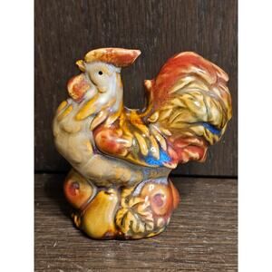 Vintage Fall Colors Rooster Salt or Pepper Shaker Excellent Condition